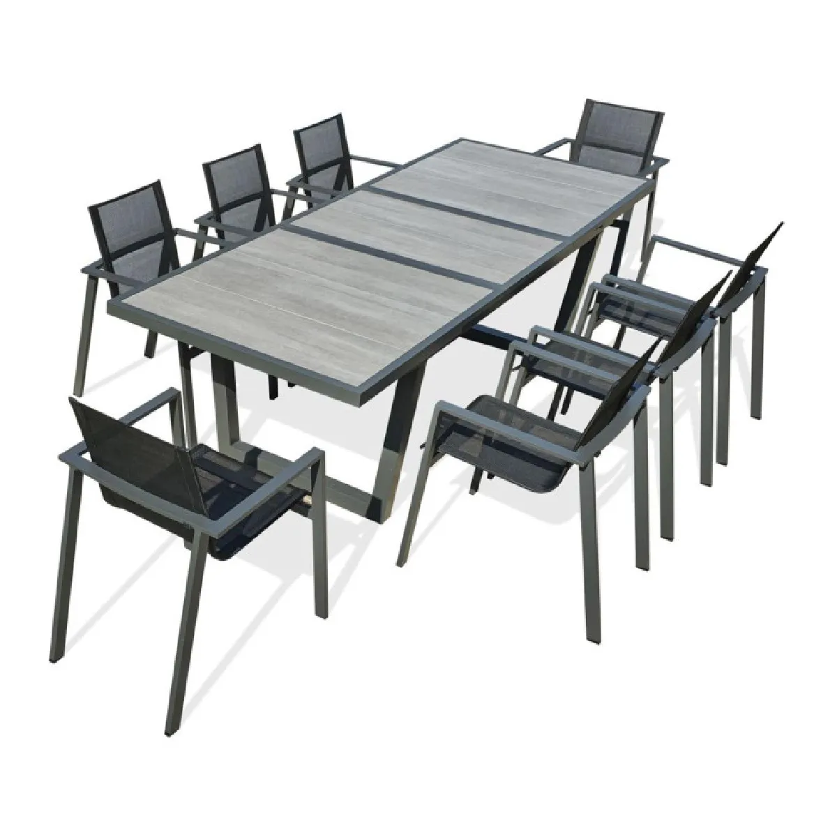Paris prix Ensemble table jardin céramique 8 places - Gris anthracite
