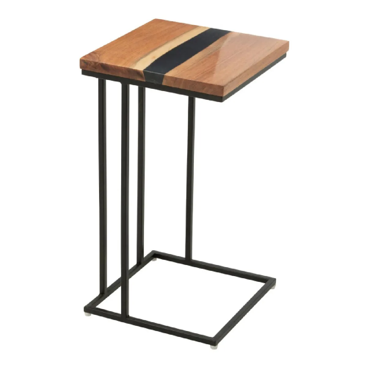 Paris Prix Noir Table D'appoint Carrée - Naturel Et
