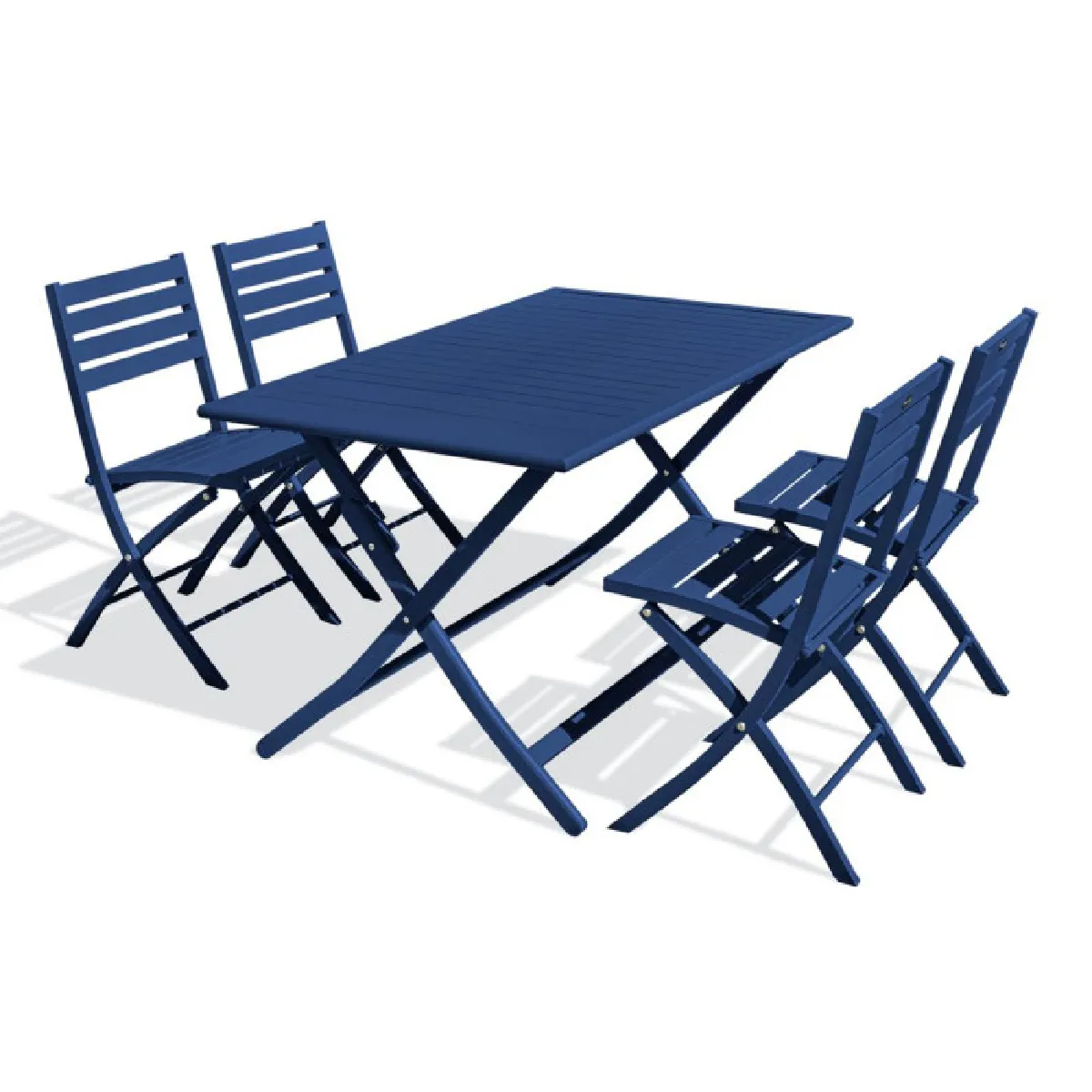 Paris prix Ensemble table jardin + 4 chaises - Bleu marine