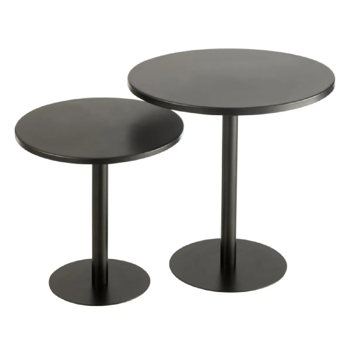 Paris Prix Noir Lot De 2 Tables D'appoint Métal