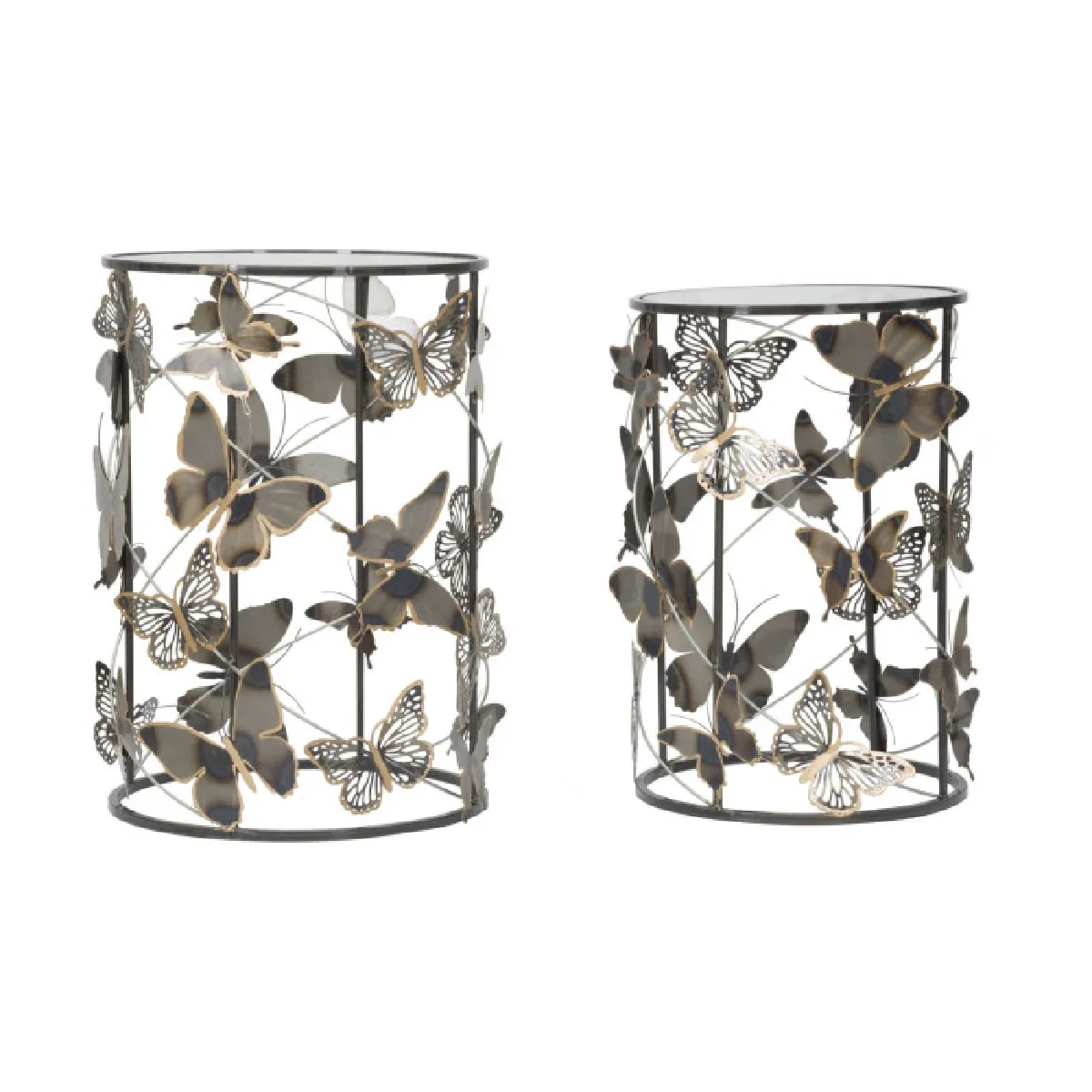 GENERIQUE - Lot de 2 Tables d'Appoint Butterfly - 55cm - Image 2