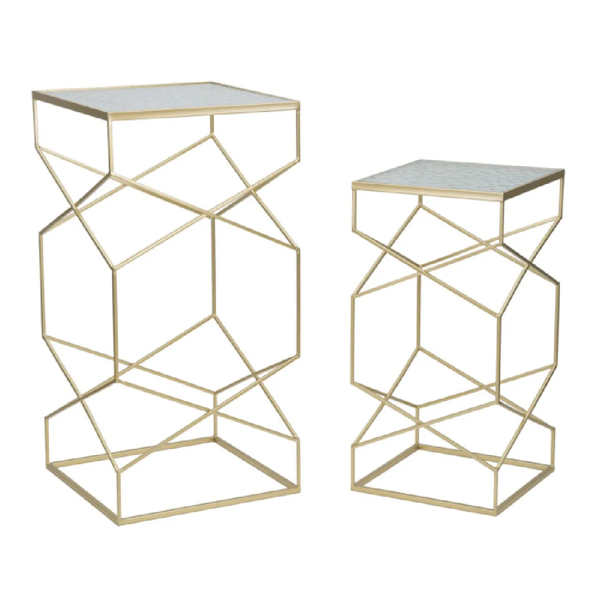 Mauro Ferretti Paris Prix Lot De 2 Tables D'appoint - Or