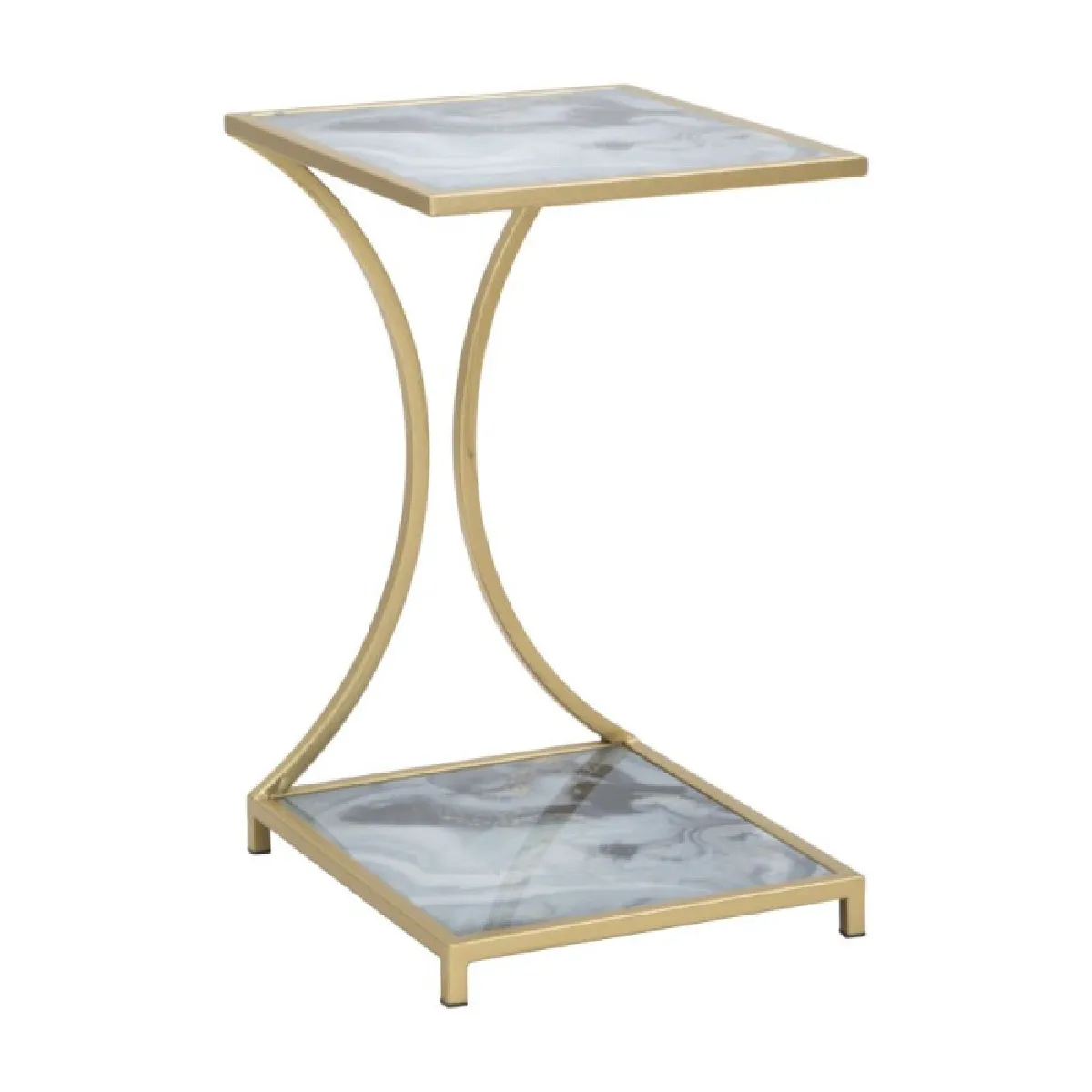 Mauro Ferretti Gris Paris Prix Table D'appoint Effet Marbre - Et Or