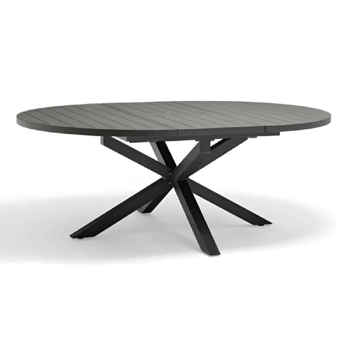 Paris Prix Gris Table De Jardin Ronde Extensible - Anthracite