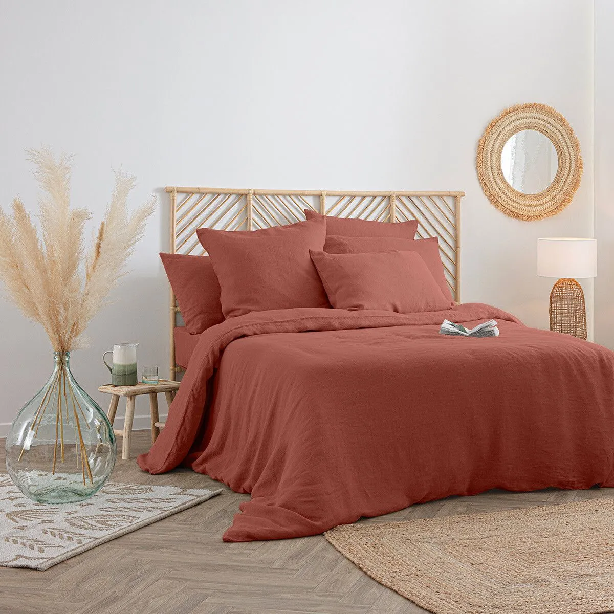 ATMOSPHERA Housse de Couette Lin Adorable 260x240cm Terracotta