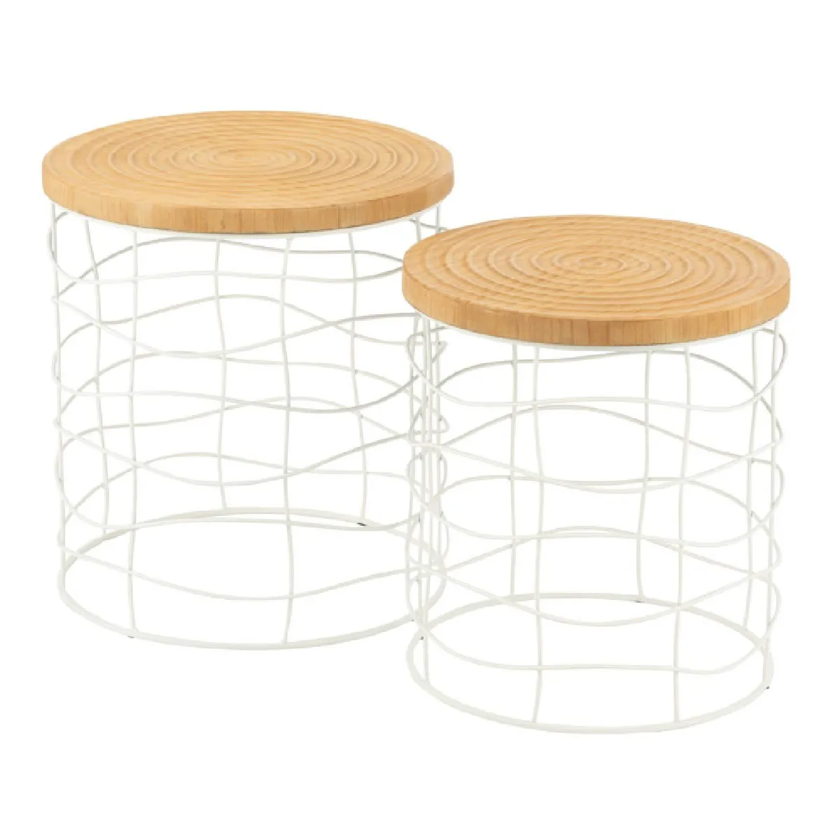 Paris Prix Blanc Tables D'appoint Gigognes - Naturel Et