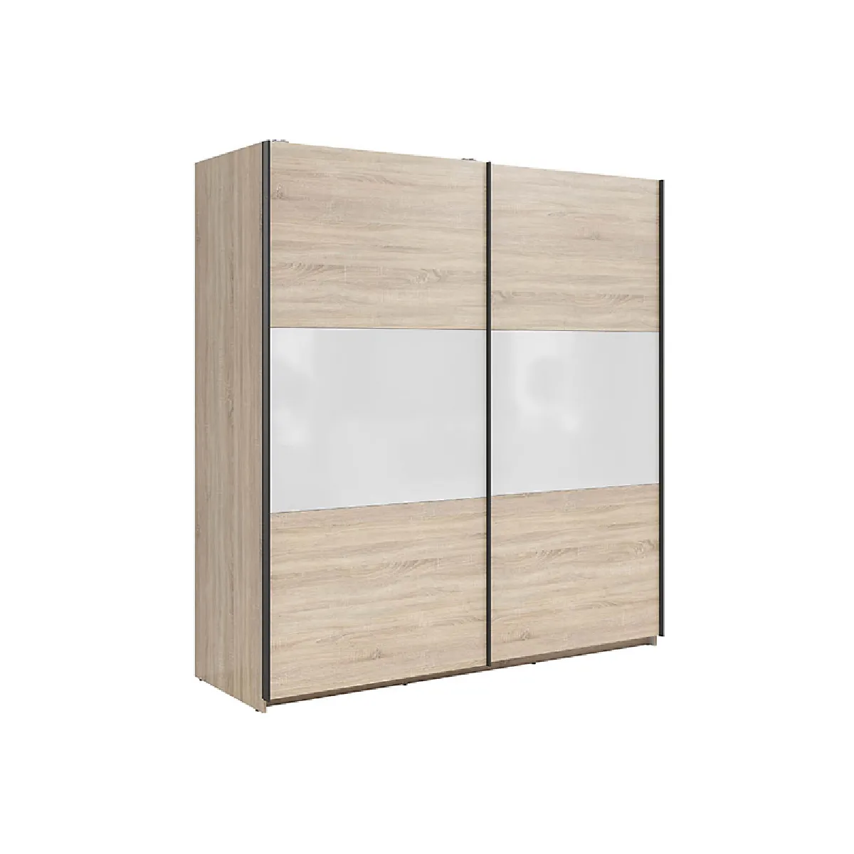 Pegane Armoire 2 portes coulissantes Chêne sonoma - vue 1