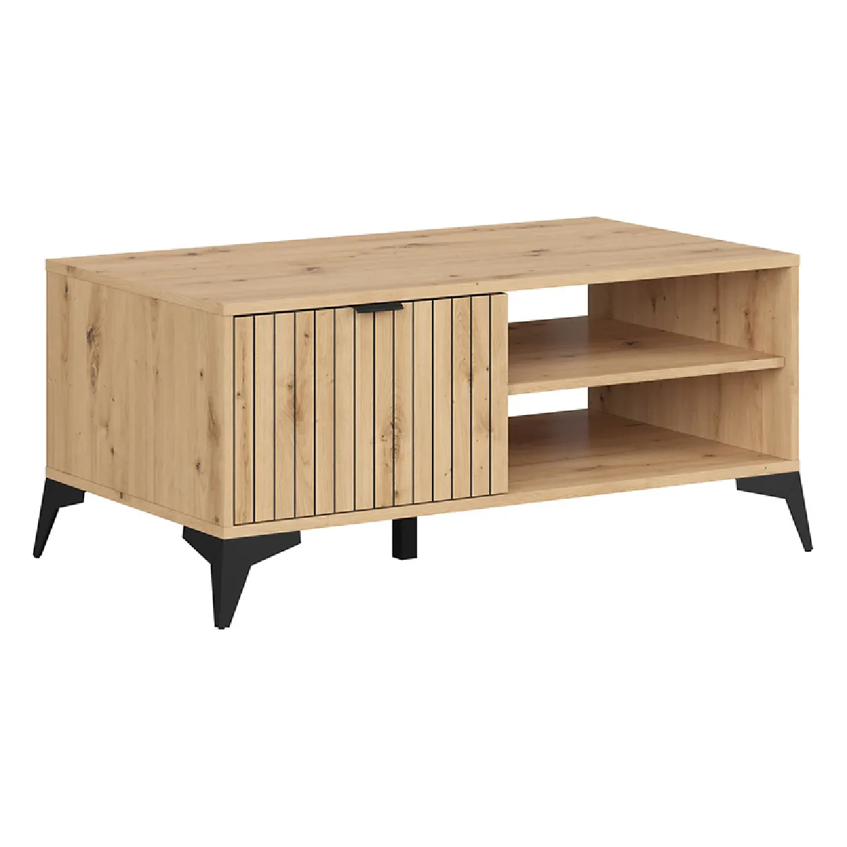 Meilleurs prix pour Table basse avec tiroir et 2 étagères,coloris Chêne artisan - Longueur 110 x Profondeur 60 x Hauteur 50 cm