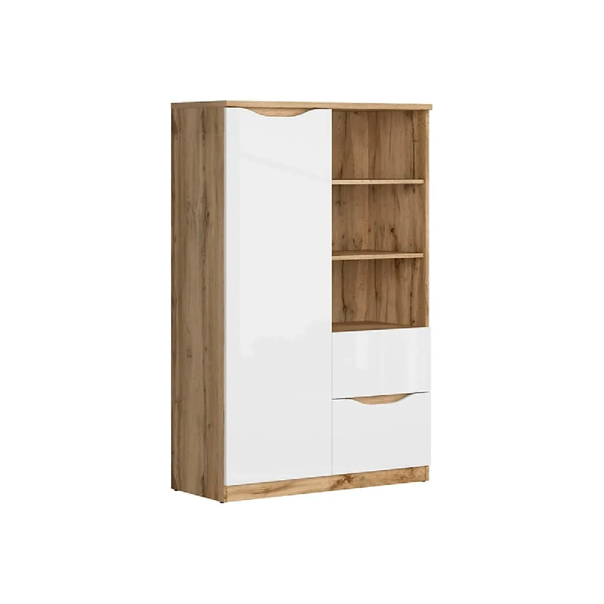 Pegane Bibliothèque Avec Porte Et Tiroirs - Chêne