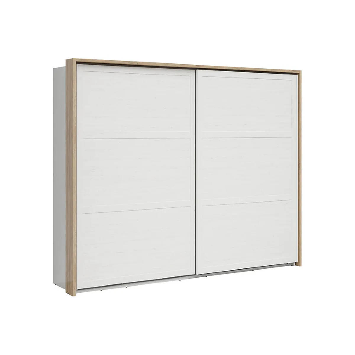 Pegane Armoire portes coulissantes - Chêne clair