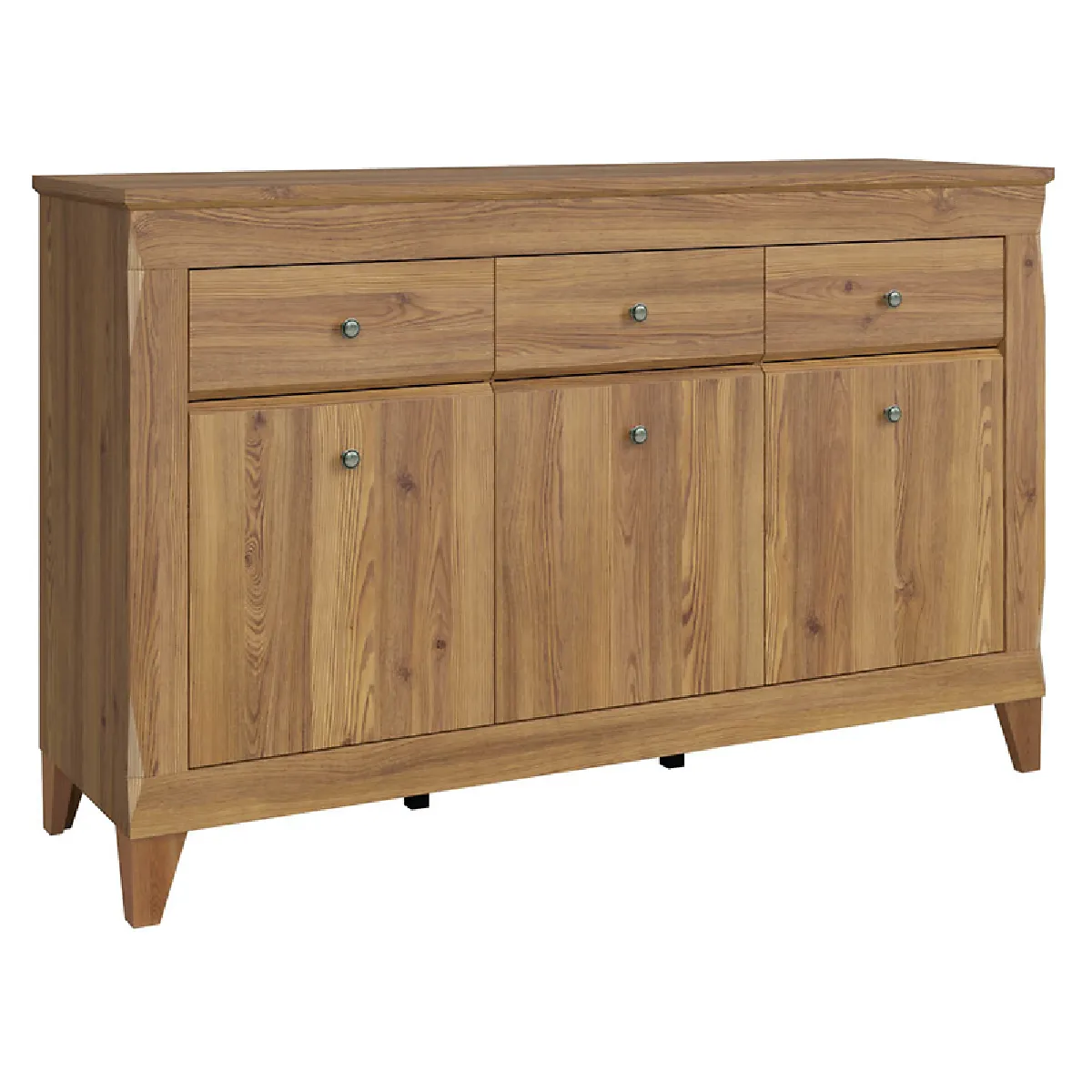 Pegane Clair Commode 3 Portes 3 Tiroirs - Bois