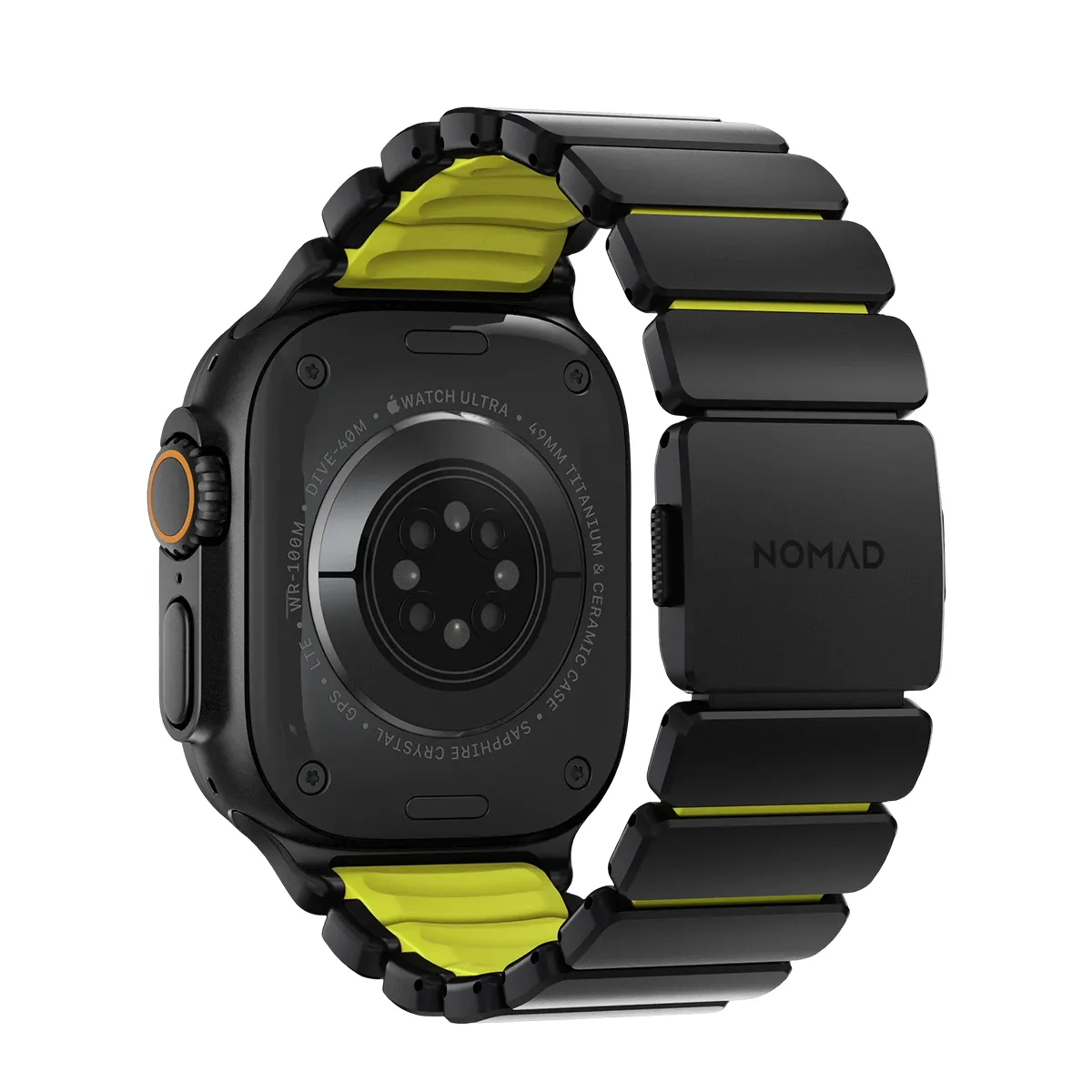 NOMAD  Bracelet Sport Renforc&eacute; pour Watch 49mm avec Fermoir Magn&eacute;tique Noir / Vert