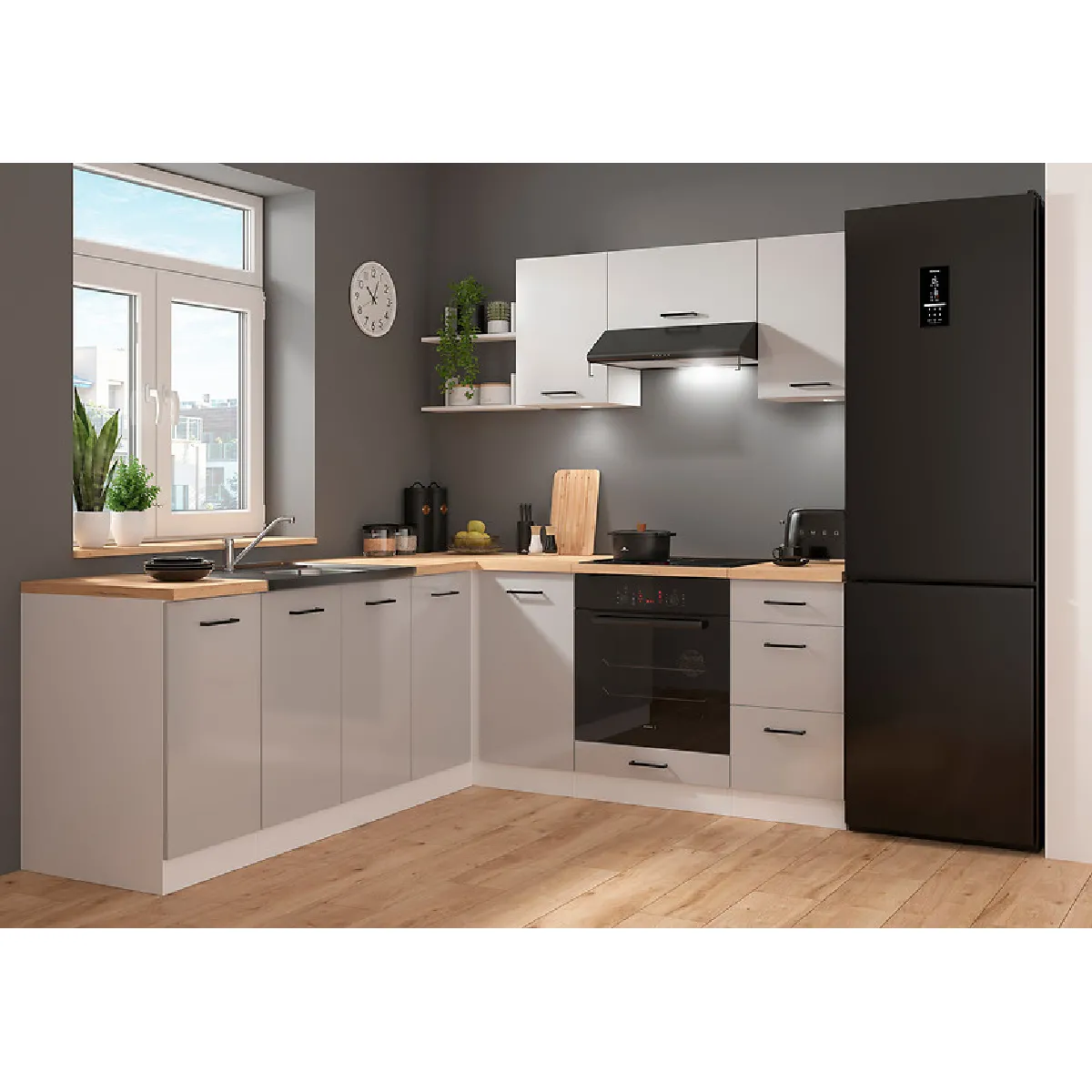 Pegane Blanc Cuisine D'angle Complète