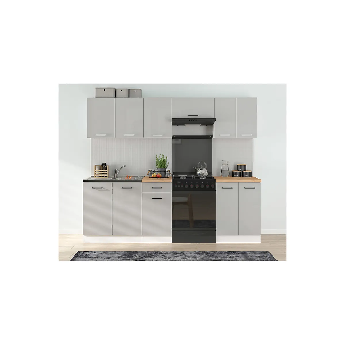 Pegane Gris/Clair Cuisine Complète Design