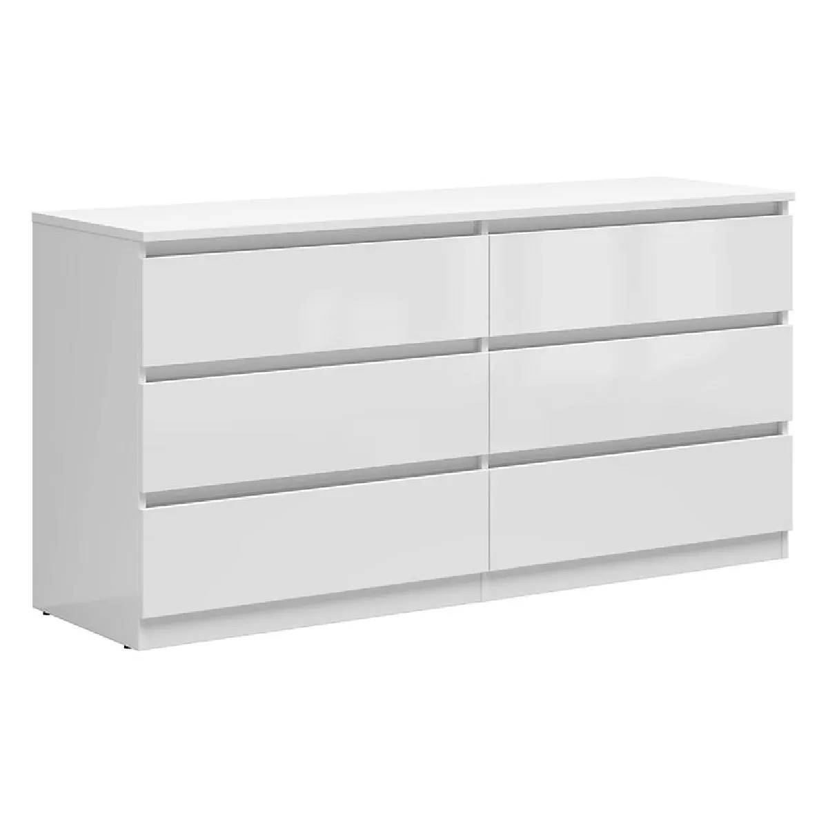 Pegane Blanc Commode 6 Tiroirs