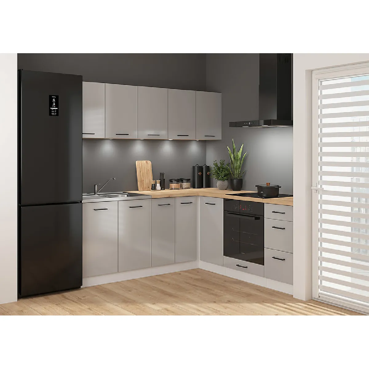 Pegane Blanc Cuisine D'angle Complète