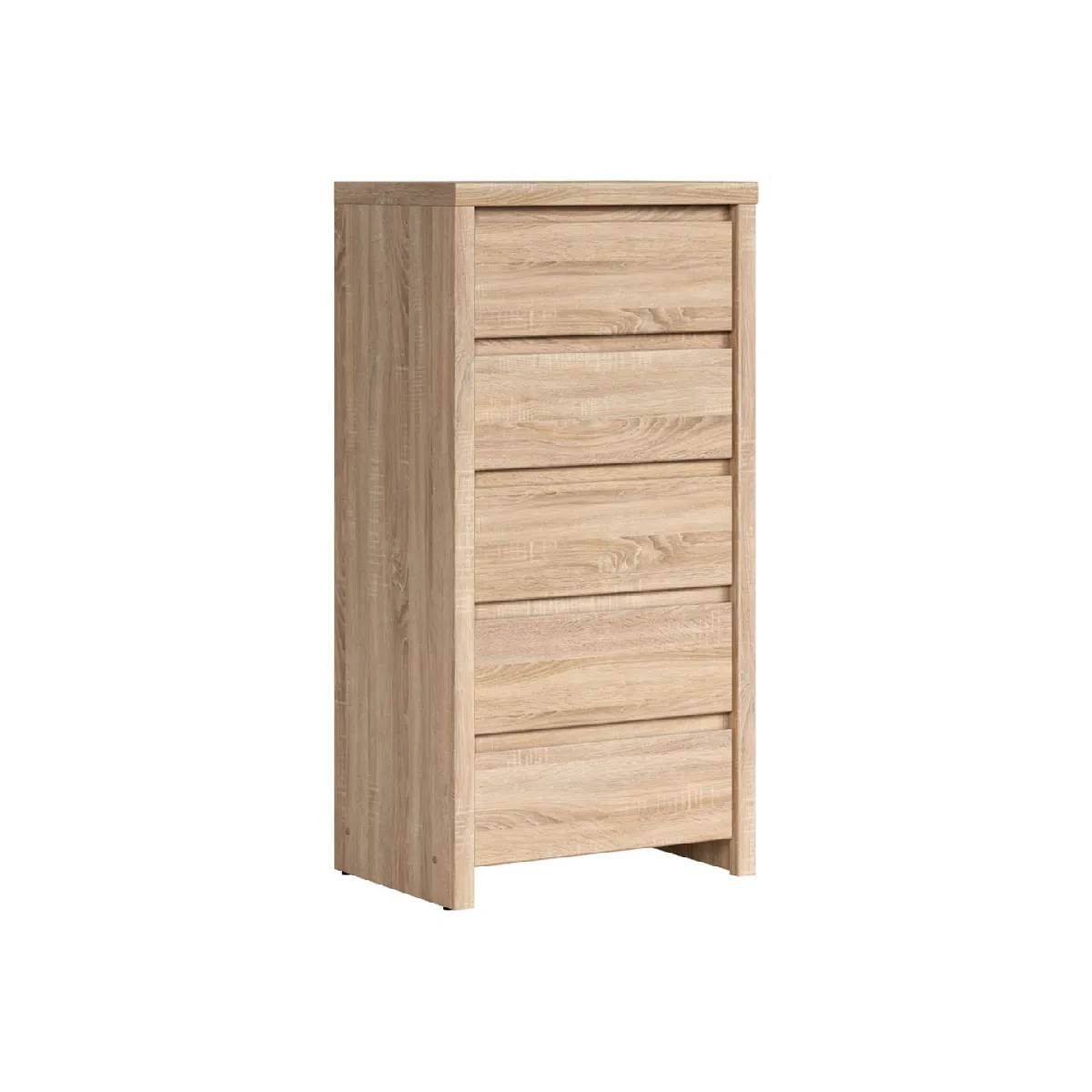 Pegane Commode chiffonnier 5 tiroirs - Chêne