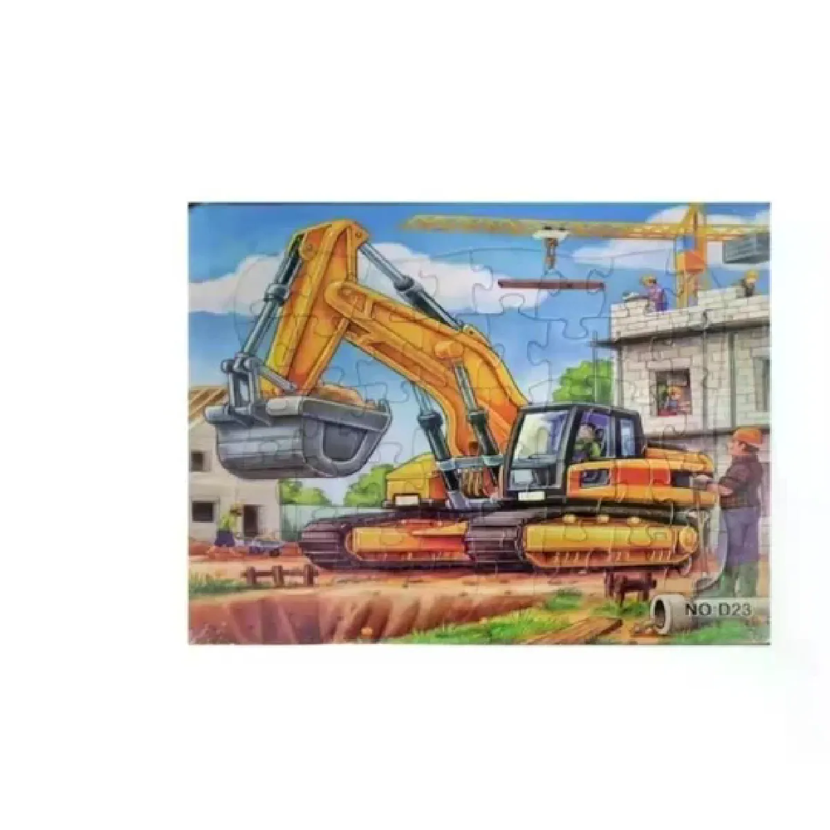 Générique Puzzle Enfant Chantier 40 Pièces - Véhicules Et Engins - 3 Ans Et Plus - 100% Carton