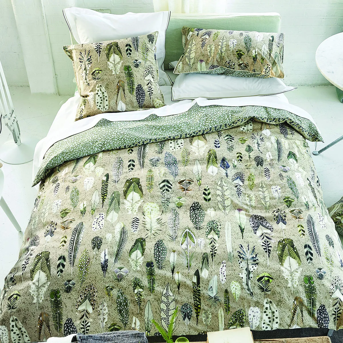 DESIGNERS GUILD  Housse de couette en Percale de coton - 140 x 200 cm - Beige