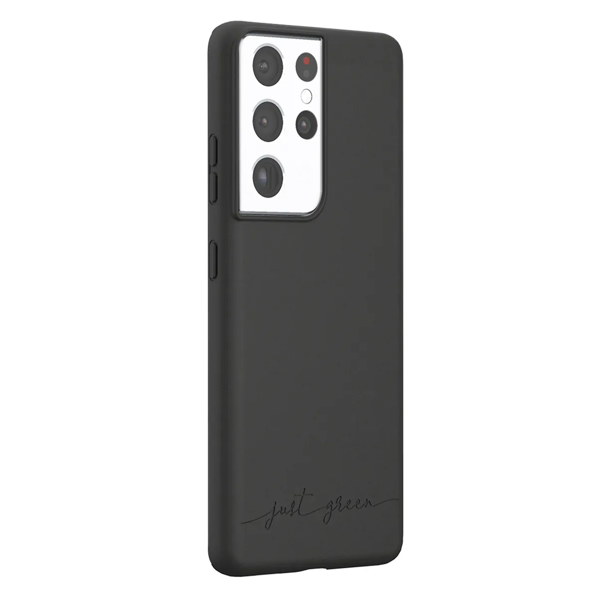 JUST GREEN  Coque pour Galaxy S21 Ultra 5G Souple Mod&egrave;le Natura Noir