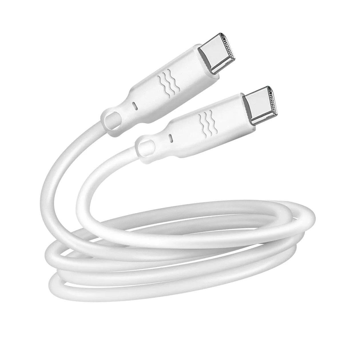 Just Green Blanc Câble Usb-C Vers Usb-C 3A Power Delivery 60W Réversible 2M