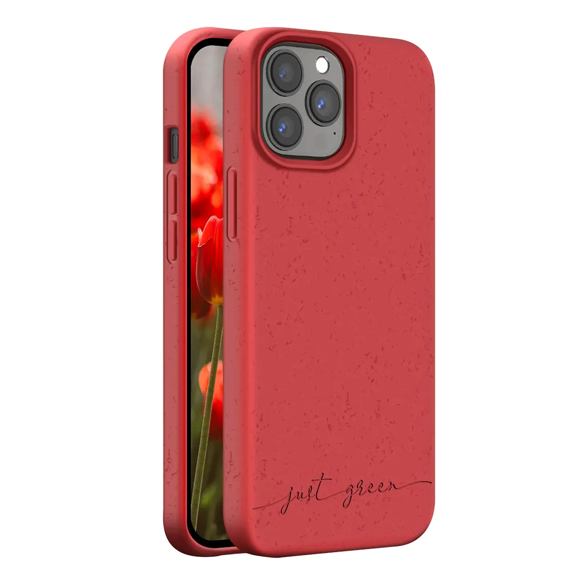 Just Green Rouge Coque Pour Iphone 13 Pro Max Souple Modèle Natura