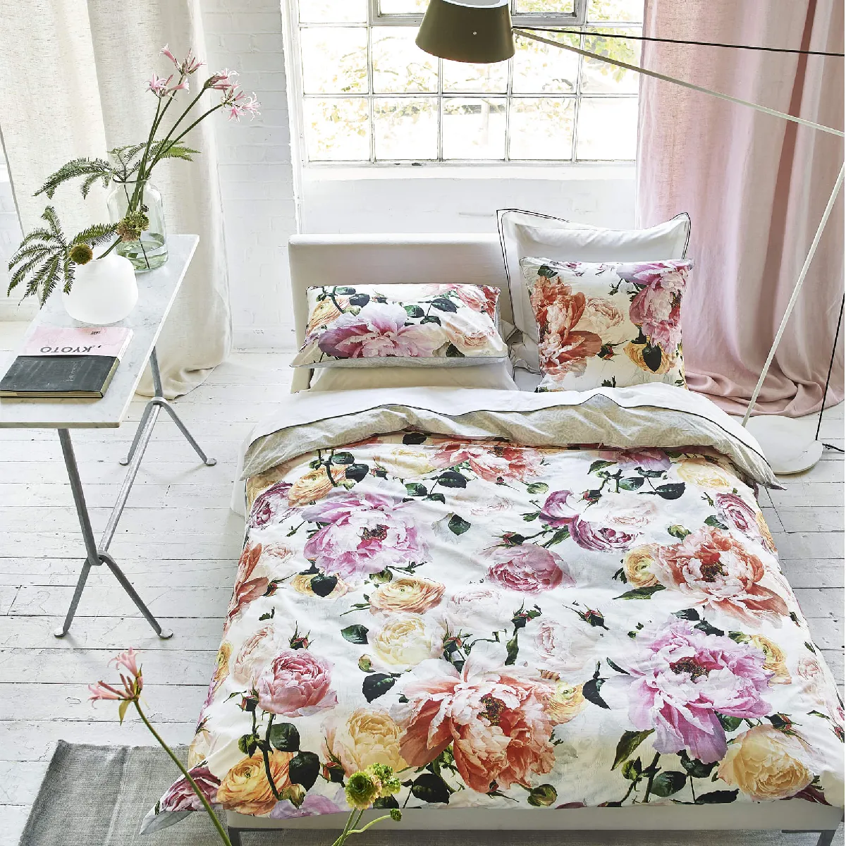DESIGNERS GUILD  Housse de couette en Percale de coton - 140 x 200 cm - Blanc