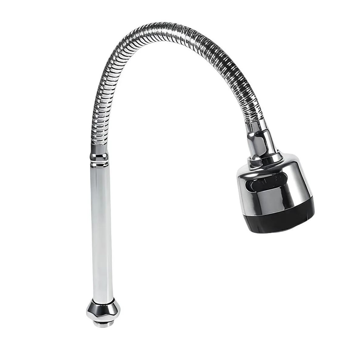 AVIZAR  Flexible pour Robinet de Cuisine Rotatif &agrave; 360&deg; Double jet Noir / Argent