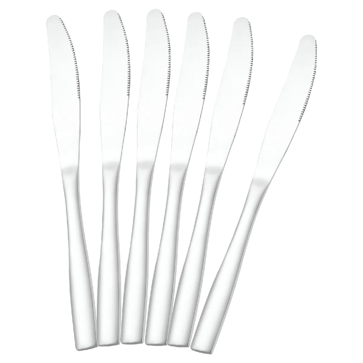Cheffinger Lot de 6 Couteaux de Table 23cm en Acier Inoxydable Haute Résistance Argent