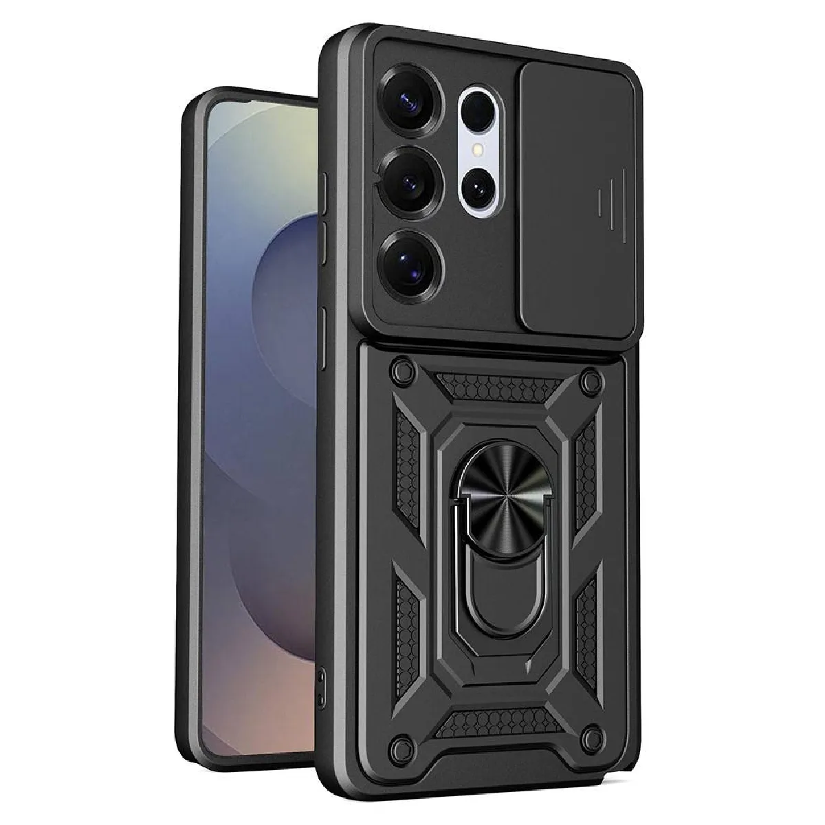 HTDMOBILES Coque pour Samsung Galaxy S26 Ultra 5G - housse etui rigide anti choc + film ecran - NOIR