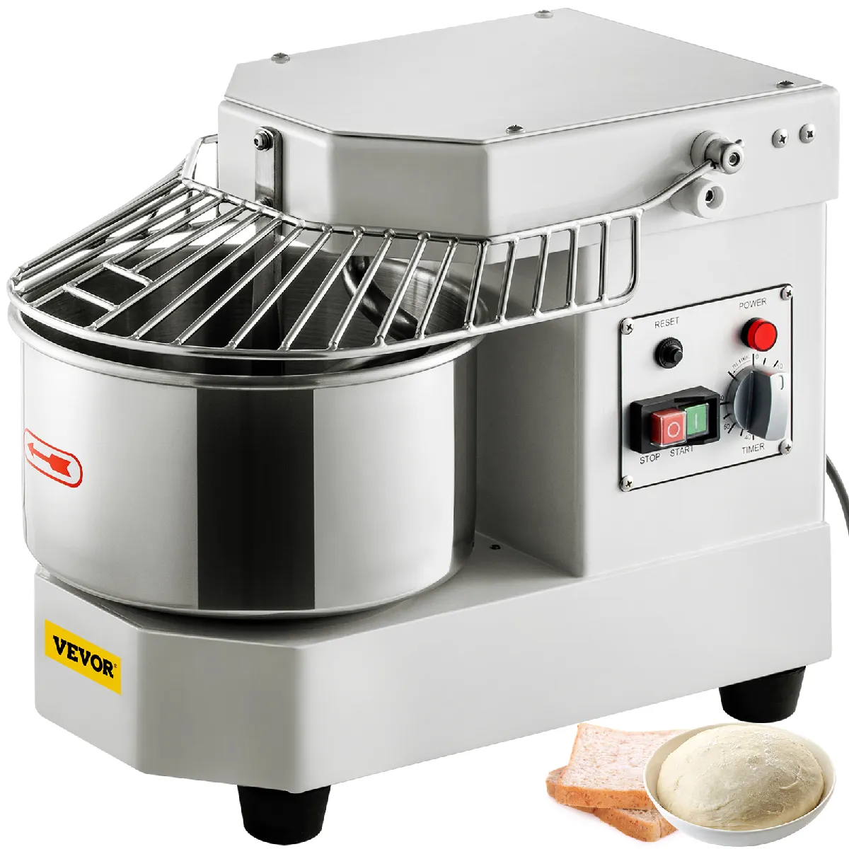 Vevor Robot Pâtissier Commercial Mixeur À Pâte 550W Avec 8L Bol Pour Restaurant Pizzeria - Image 2