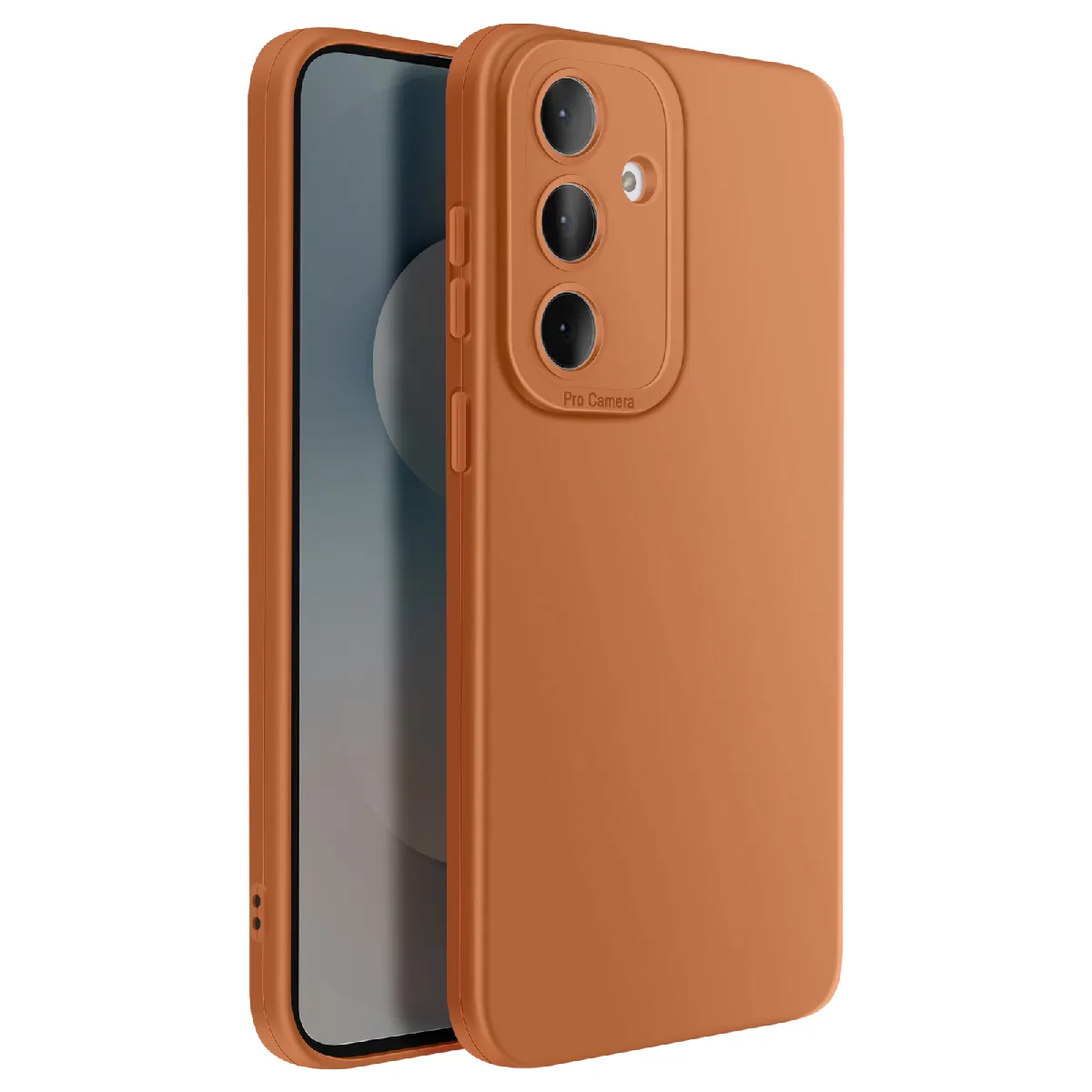 Avizar Marron Coque Pour Galaxy S25 Fe En Silicone Souple Avec Renfort Bloc Caméra