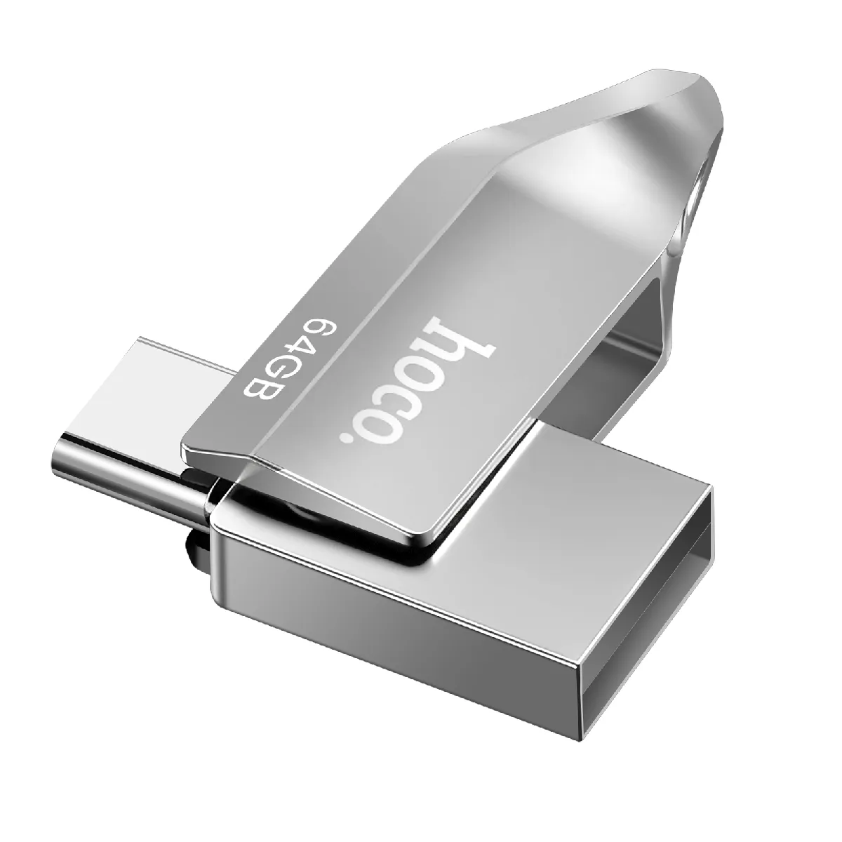HOCO Hoko Cl&eacute; USB 3.0 / USB-C 64 Go avec D&eacute;bit Rapide jusqu'&agrave; 150 Mo/s Argent