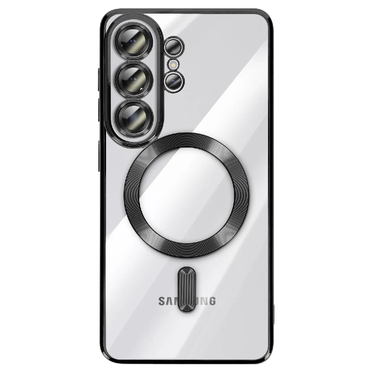 Avizar Noir Coque Pour Galaxy S26 Ultra Compatible Magsafe Avec Contour Chromé