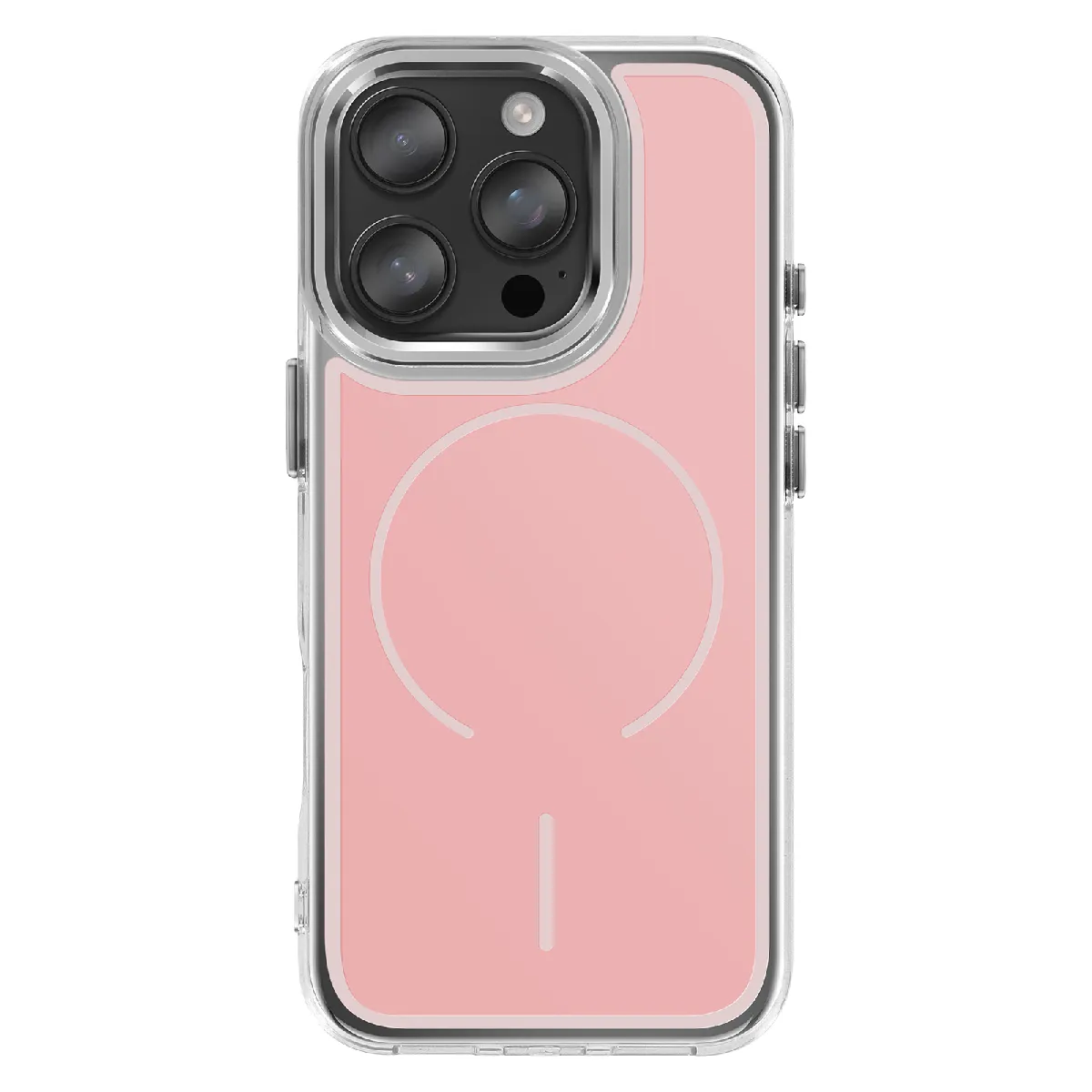 Avizar Rose Coque Magsafe Pour Iphone 16 Pro Protection Bi-Matière Ultra Renforcé