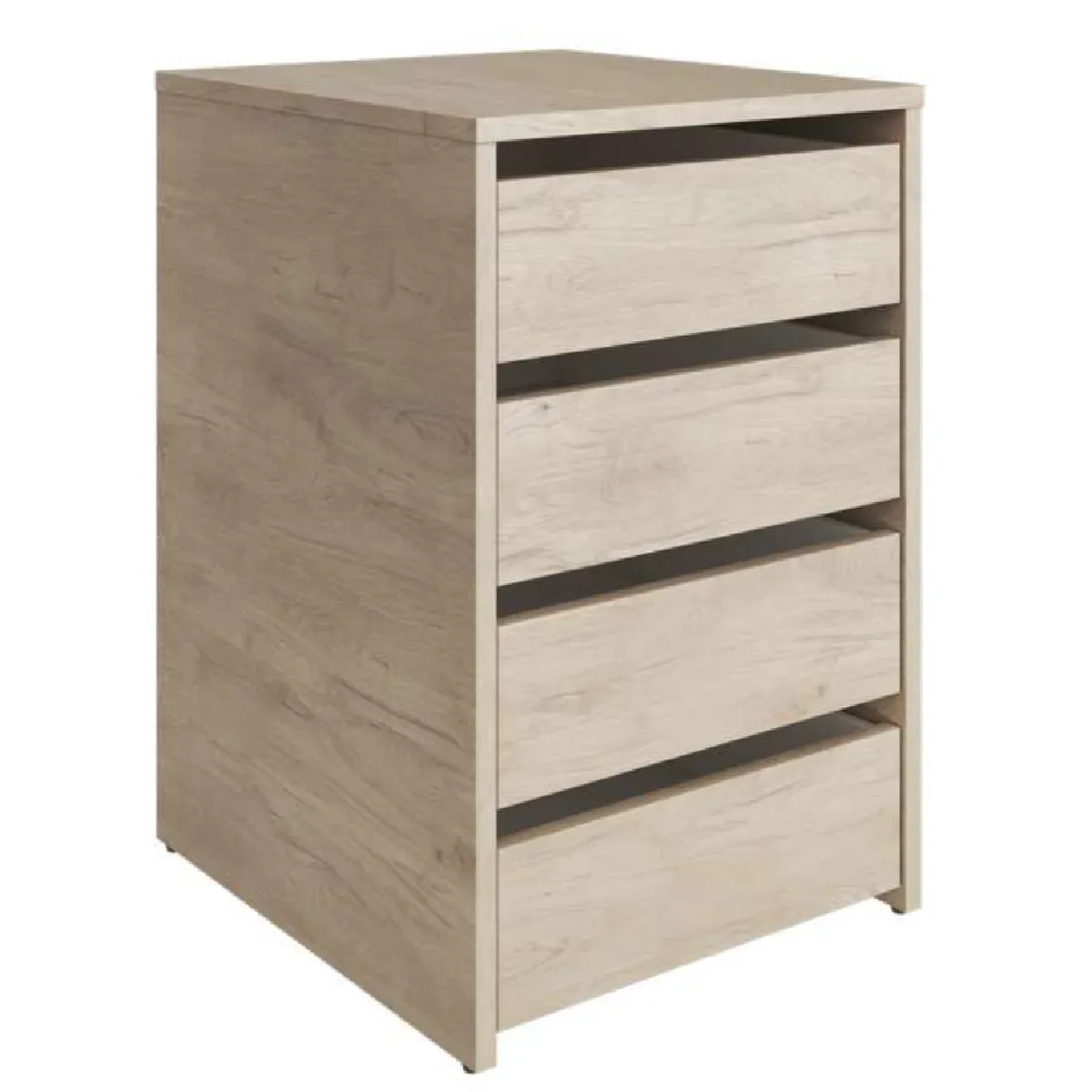 Pegane Commode, Meuble De Rangement Avec 4 Tiroirs Coloris Chêne