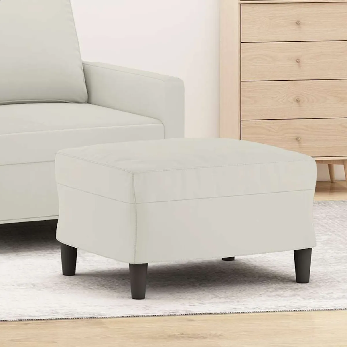 Vidaxl Repose-Pied Crème 60X50x41 Cm Velours