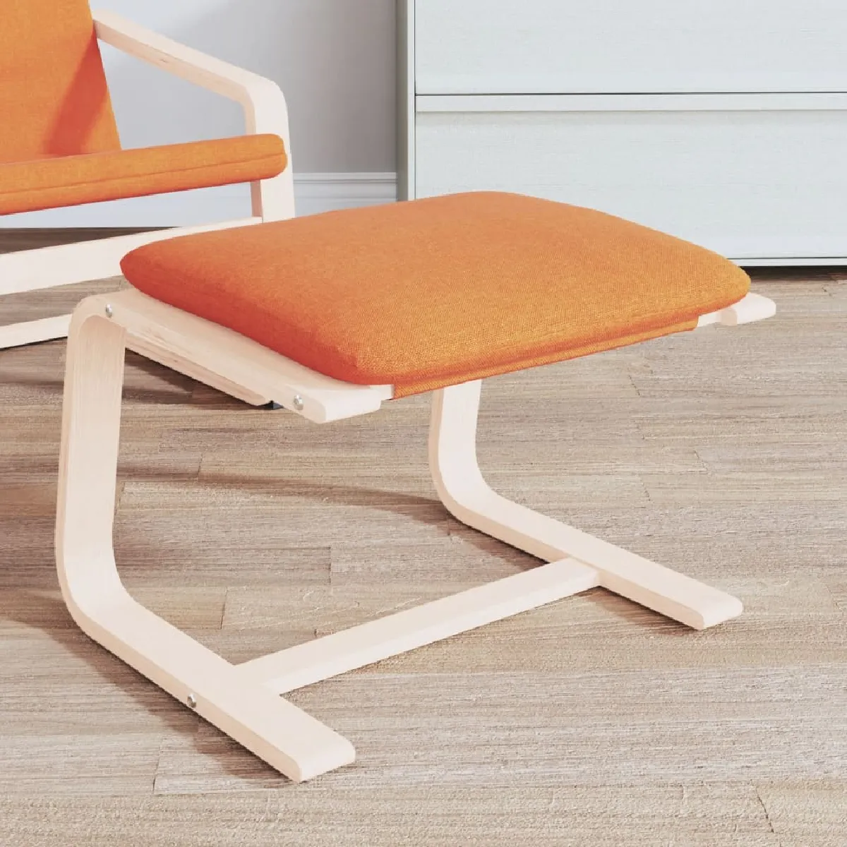 VIDAXL Repose pied Jaune tissu - vue 5