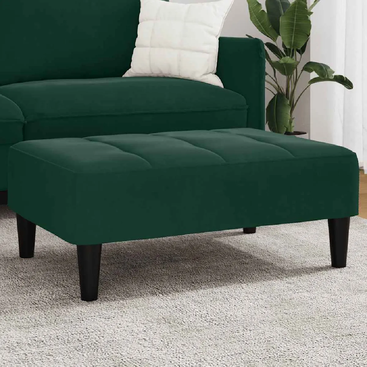 Vidaxl Vert Repose-Pied Foncé 77X55x31 Cm Velours