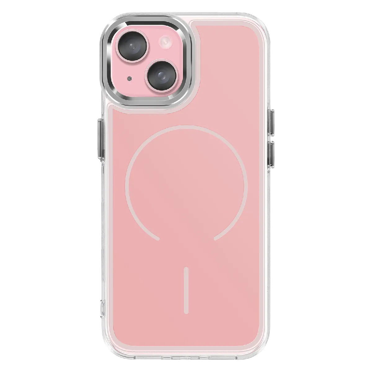 Avizar Rose Coque Magsafe Pour Iphone 15 Plus / 14 Plus Protection Bi-Matière Renforcé