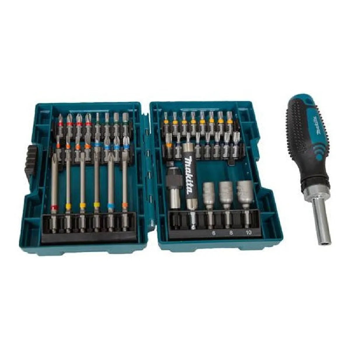 E 25096 Ensemble 43 pièces embouts & cliquet emmanchement hexa ¼”
