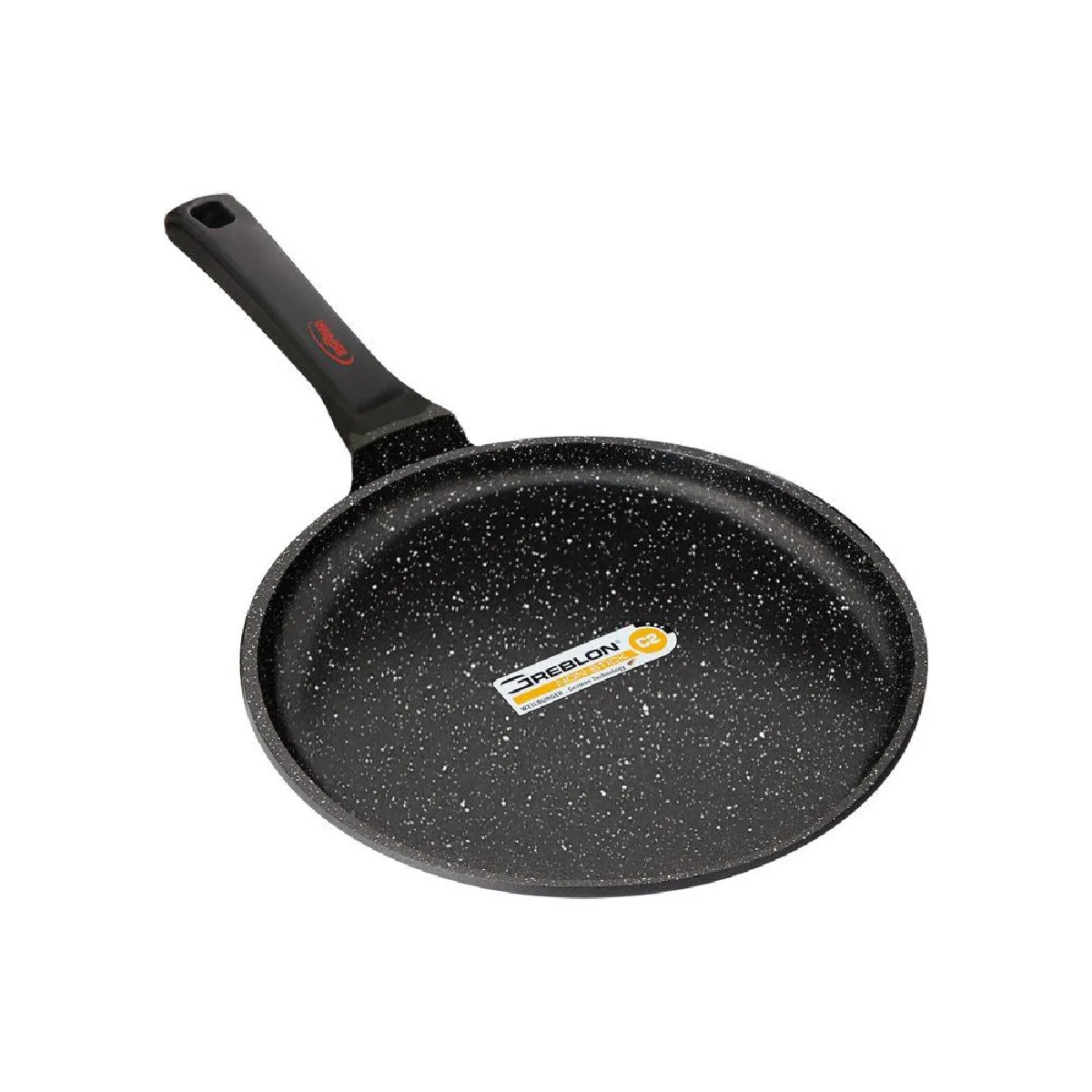 Inoxibar Poêle À Crêpes 26 Cm Induction Anti-Adhésif Effet Pierre