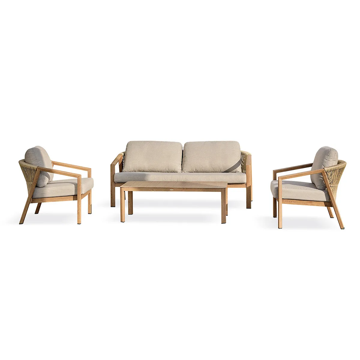 Goya Salon de jardin 5 places aluminium aspect bois