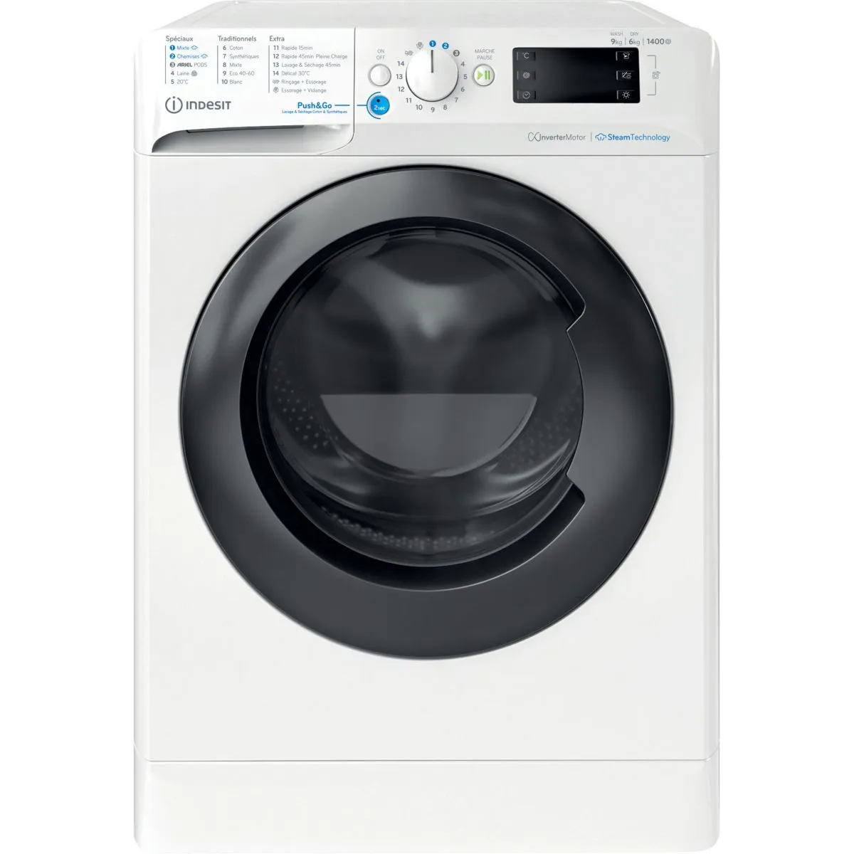 Lave linge séchant hublot BDE96435WKVFR - vue 2