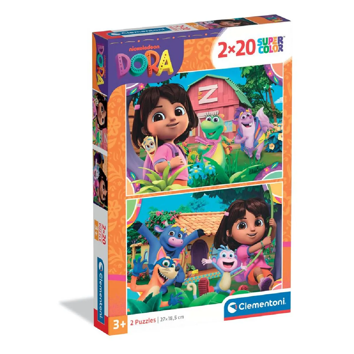 Coffret 2 puzzles 20 pièces Clementoni Dora - vue 2