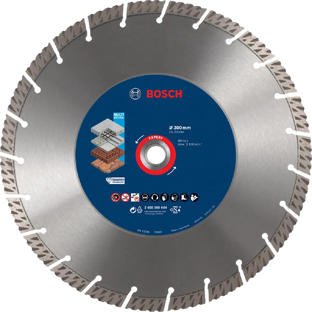 Bosch Disque à tronçonner diamanté EXPERT MultiMaterial 300 x 22 23 x 2 8 x 15 mm 2608900664 - vue 2