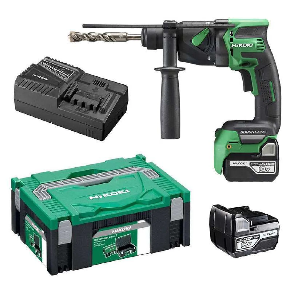 HIKOKI DH18DPBWPZ Marteau perforateur sans fil SDS-Plus 18V Brushless 2x5.0Ah