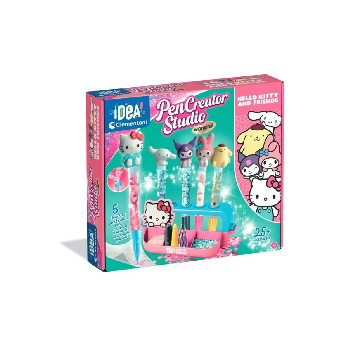 Kit Créatif Clementoni 18276 – 5 Stylos Hello Kitty Personnalisables avec Accessoires