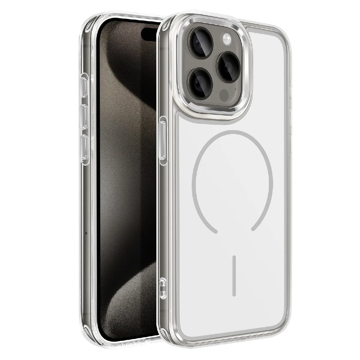 Avizar Blanc Coque Magsafe Pour Iphone 15 Pro Conception Hybride Renforcé