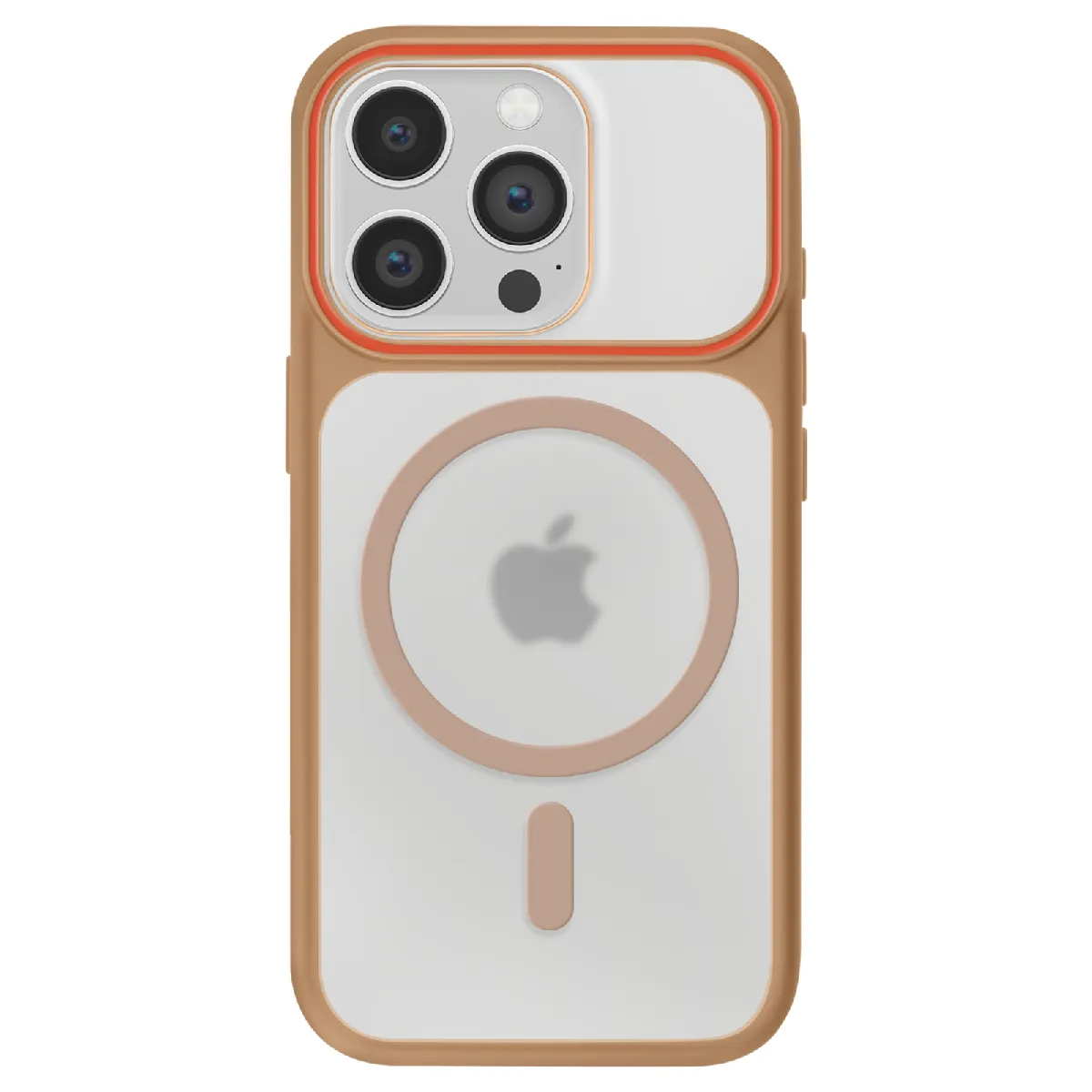Avizar Marron Coque Pour Iphone 14 Pro Conception Bi-Matière Compatible Magsafe